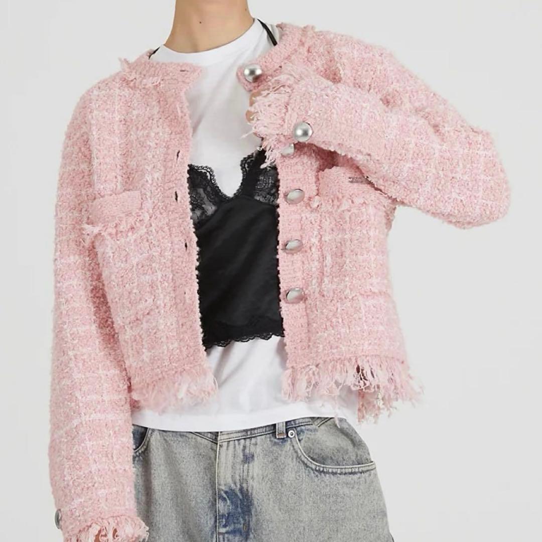 完売品 PRANK PROJECT Tweed Knit Cardigan