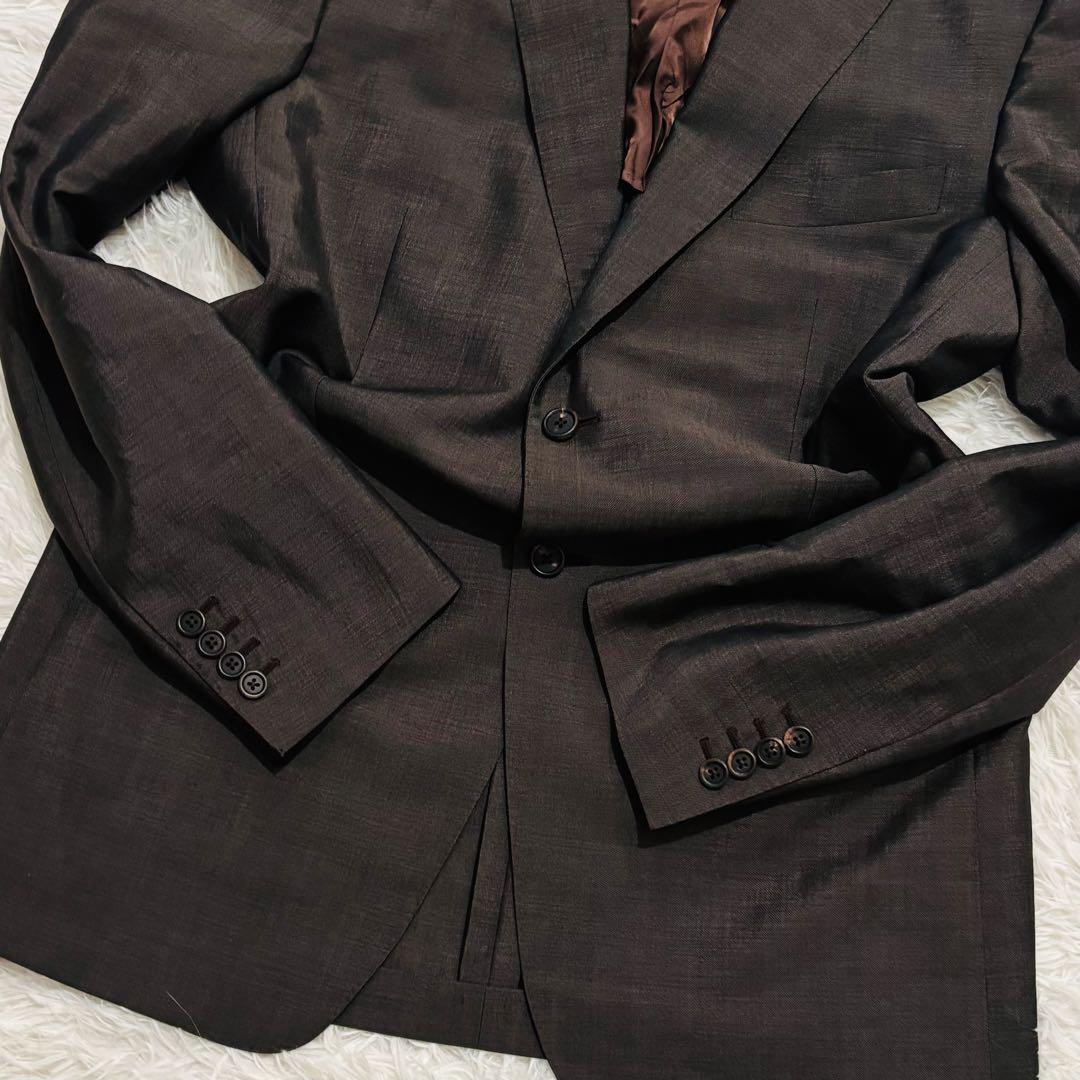 極美品✨ダンヒル　セットアップスーツ52J 2Bア大きいサイズブラウン