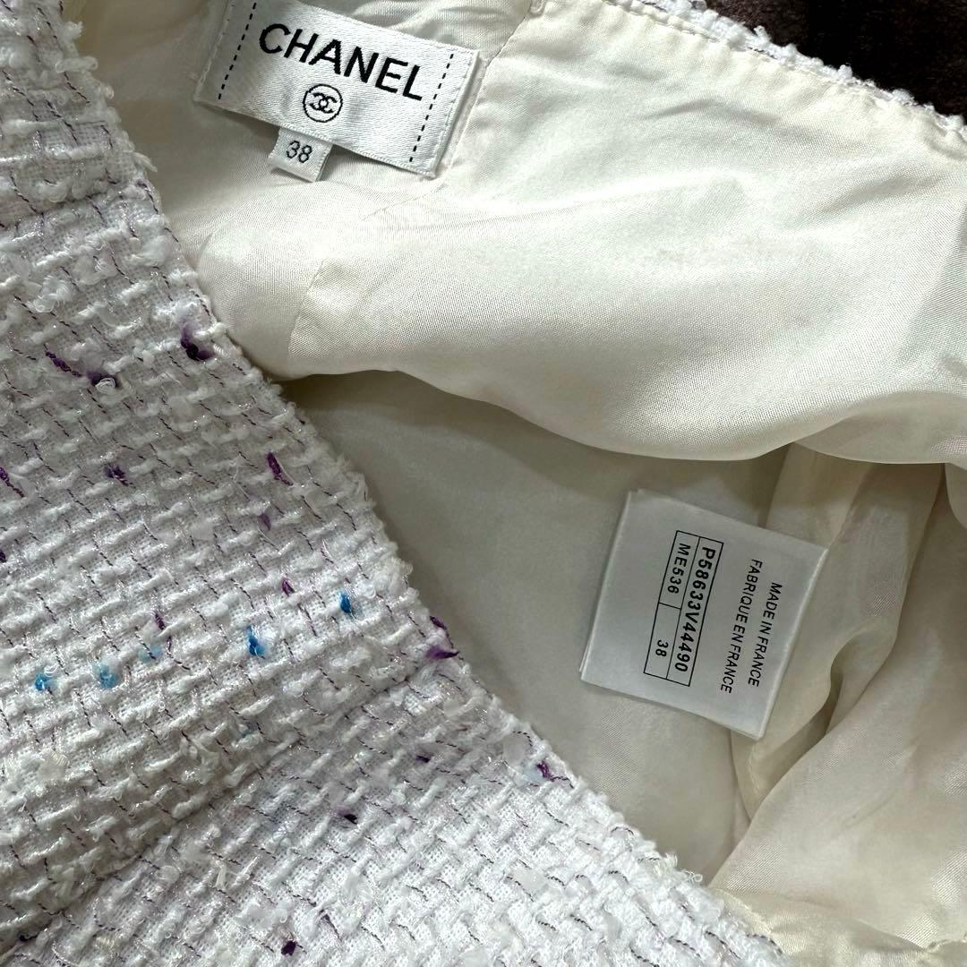 【M】 CHANEL ツイードタイトミニスカート サイズ38