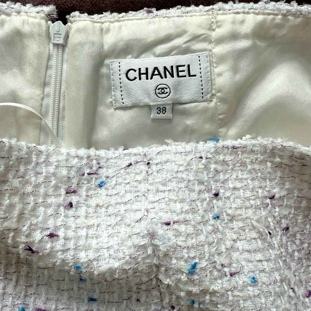 【M】 CHANEL ツイードタイトミニスカート サイズ38