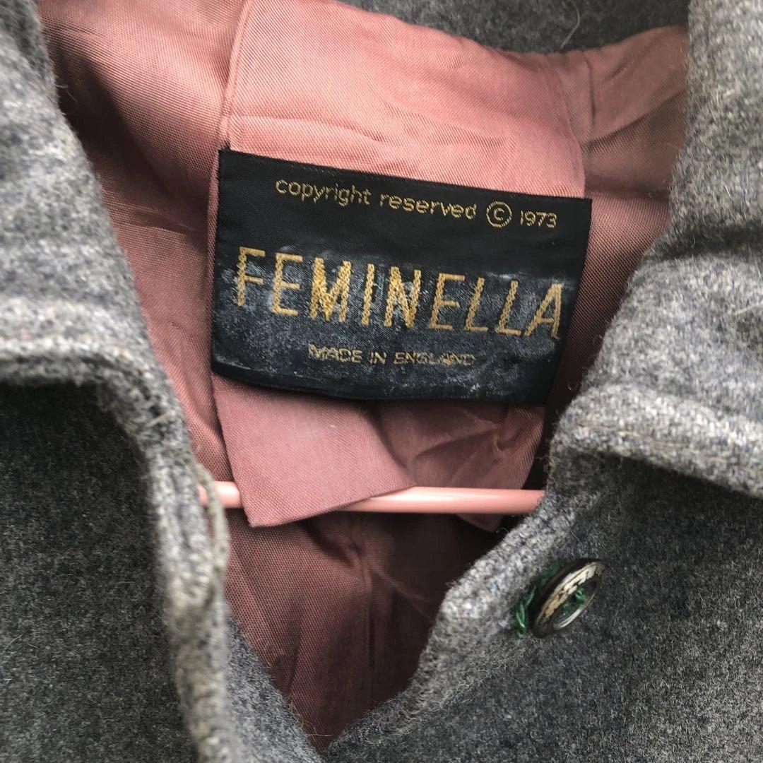 ヴィンテージ グレー ケープスタイル ロングコート