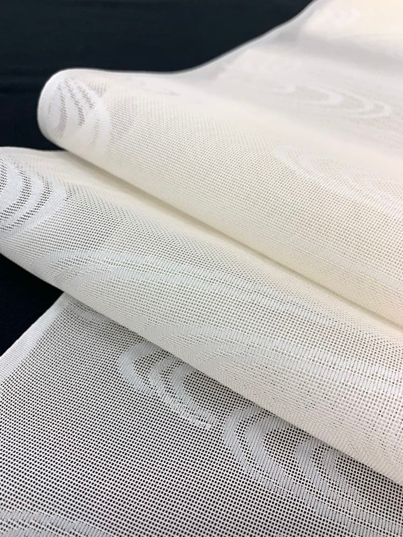 紋紗長襦袢 流水文様 アイボリー色 正絹 反物 TN