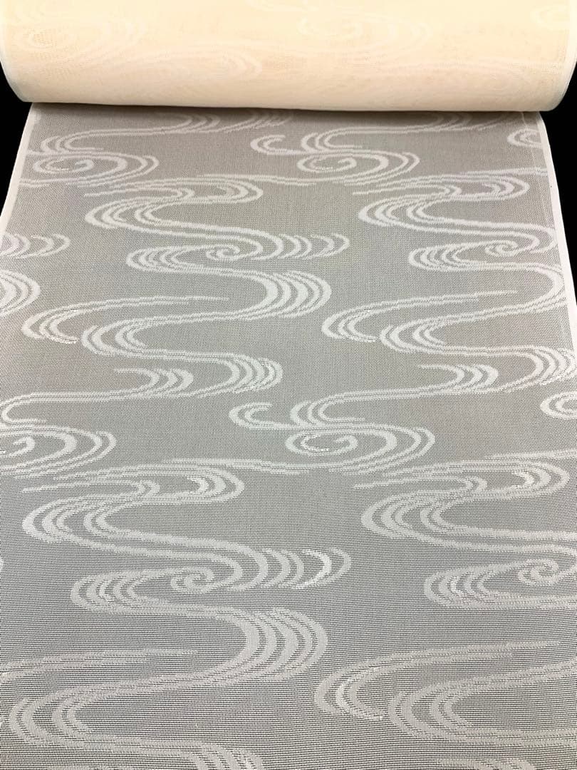 紋紗長襦袢 流水文様 アイボリー色 正絹 反物 TN