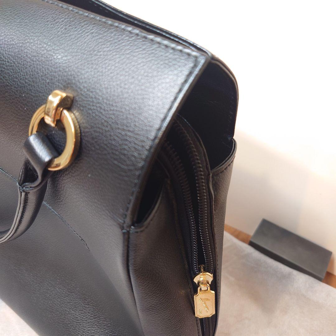 【濱野皮革工藝】グレース ディライトトート ブラック✕ゴールド　A4サイズ収納