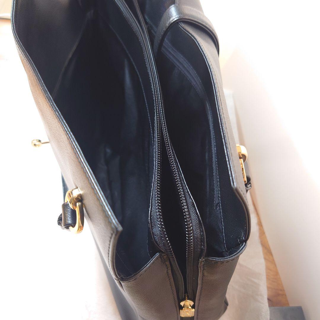 【濱野皮革工藝】グレース ディライトトート ブラック✕ゴールド　A4サイズ収納