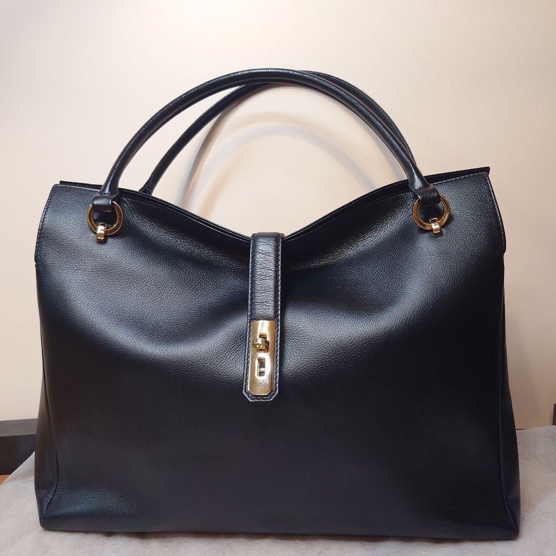 【濱野皮革工藝】グレース ディライトトート ブラック✕ゴールド　A4サイズ収納