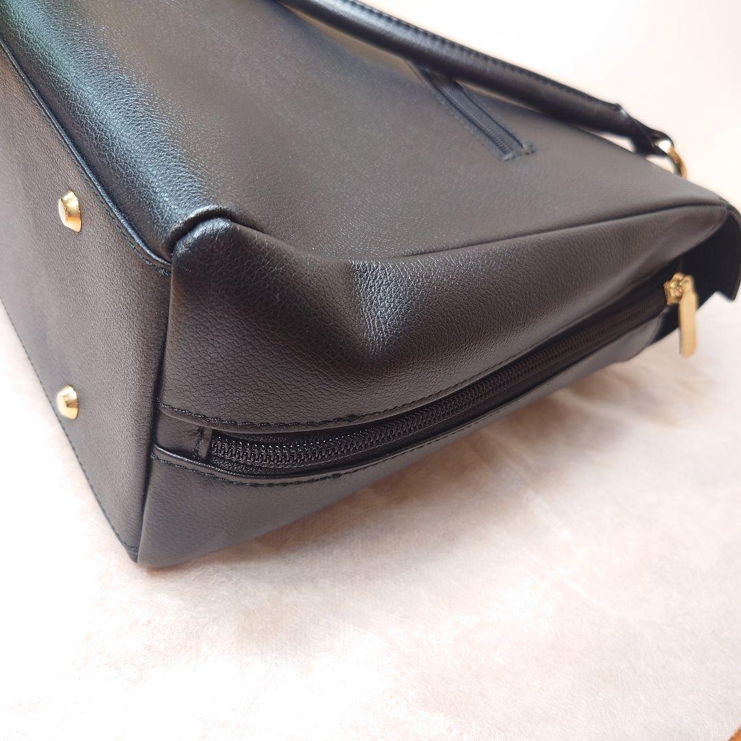 【濱野皮革工藝】グレース ディライトトート ブラック✕ゴールド　A4サイズ収納