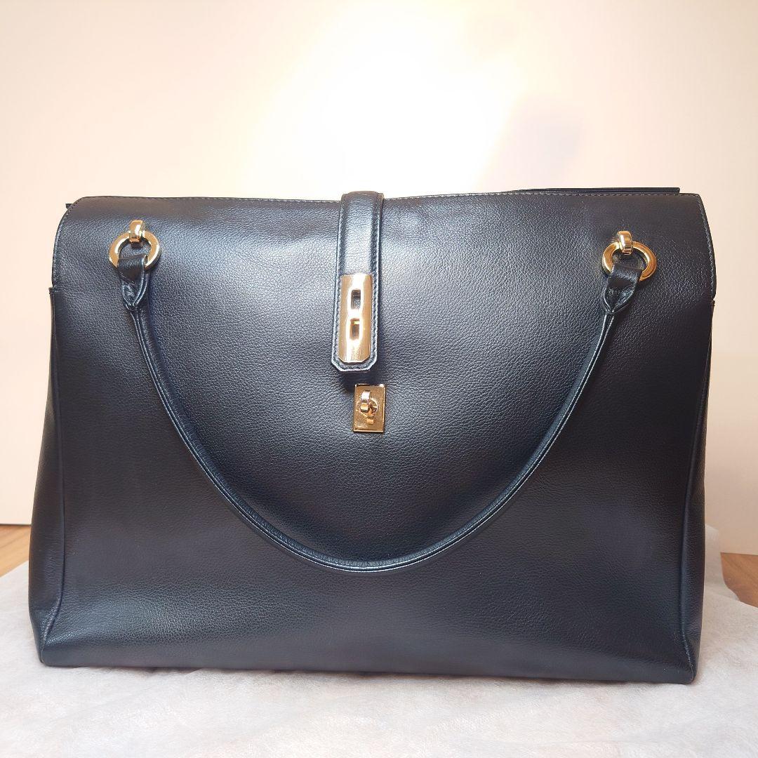 【濱野皮革工藝】グレース ディライトトート ブラック✕ゴールド　A4サイズ収納