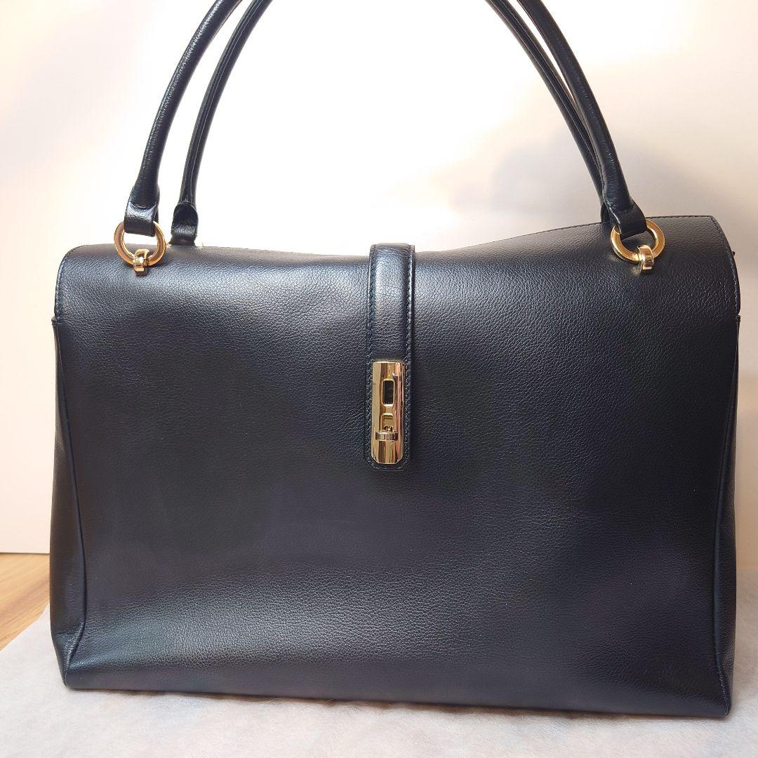 【濱野皮革工藝】グレース ディライトトート ブラック✕ゴールド　A4サイズ収納