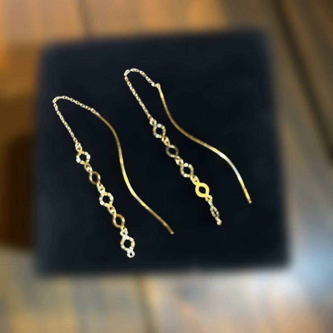 Ｋ18ゴールド チェーン ロングピアス「最終値下げ」