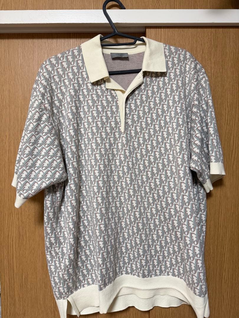 Dior ロゴパターン 半袖ポロシャツ S