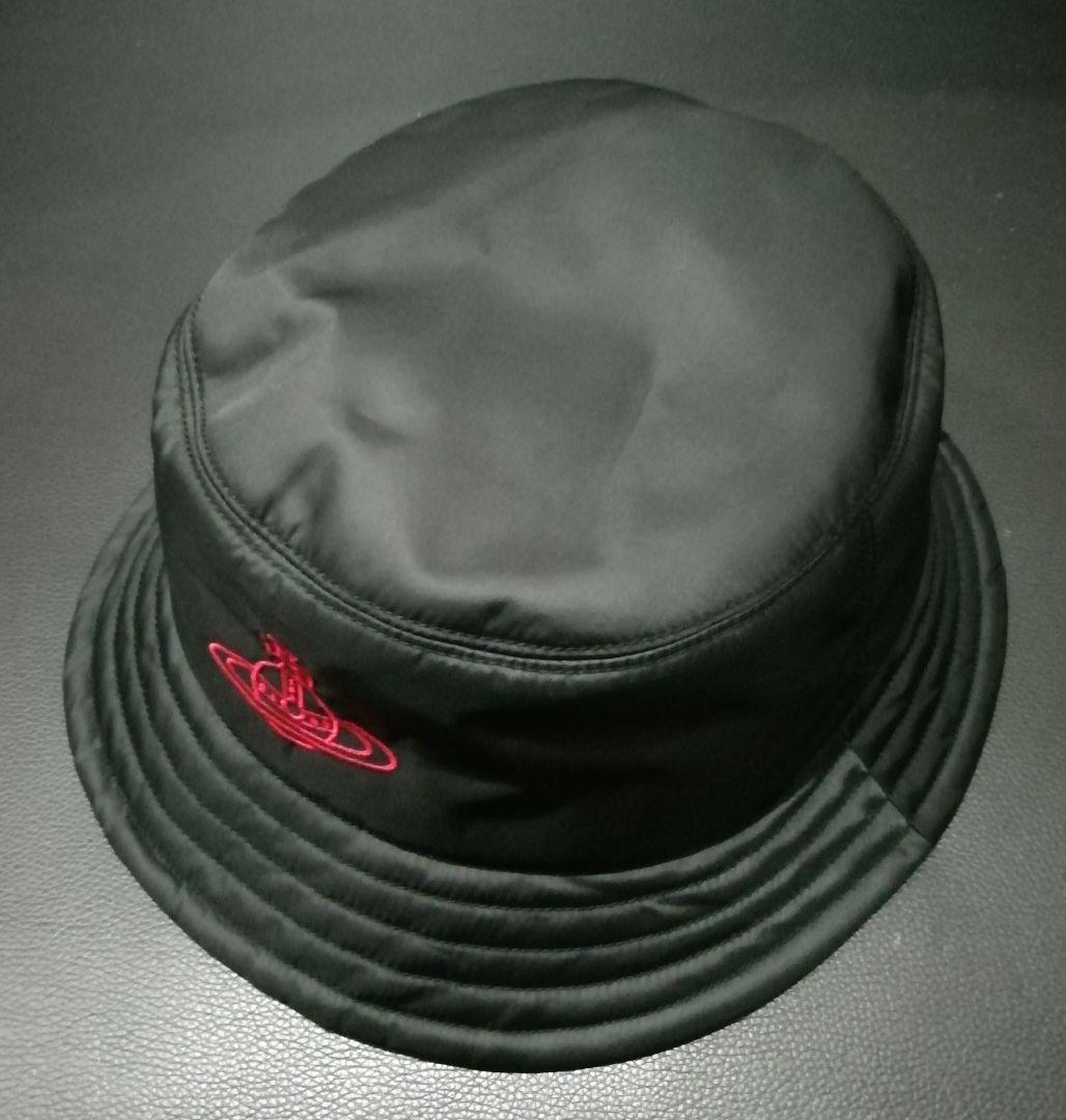 【美品】vivienne westwood バケットハット オーブロゴ 黒