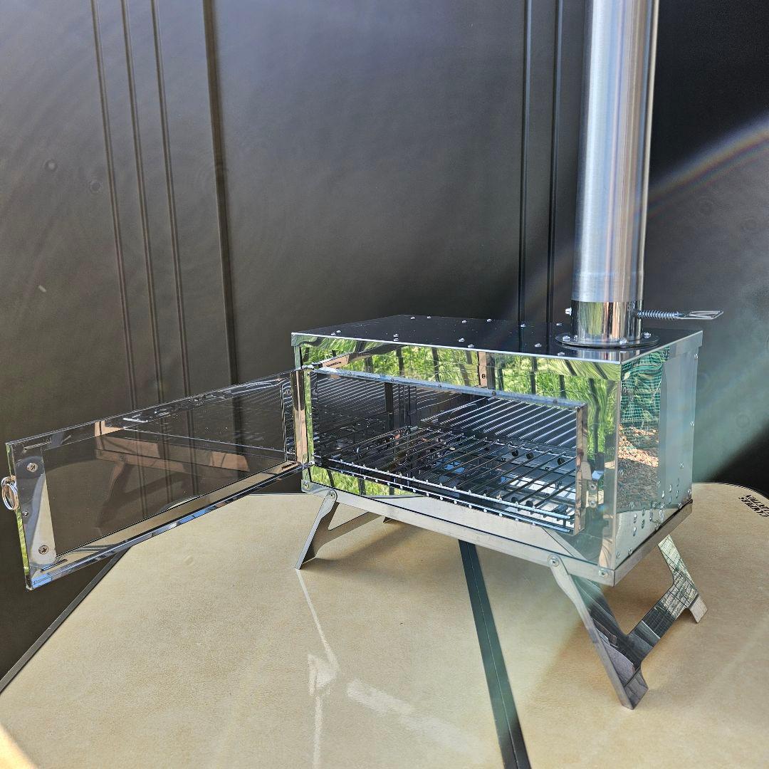 CHANGE MOORE 薪ストーブ 二次燃焼 煙突付き コンパクト収納　①