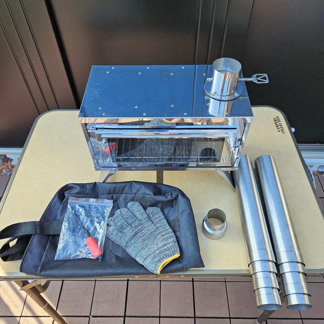 CHANGE MOORE 薪ストーブ 二次燃焼 煙突付き コンパクト収納　①