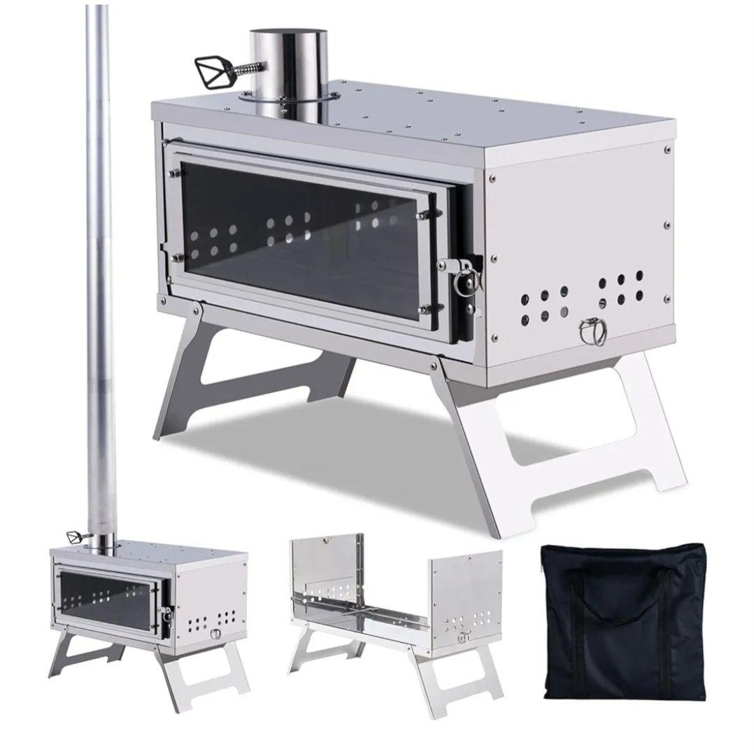 CHANGE MOORE 薪ストーブ 二次燃焼 煙突付き コンパクト収納　①