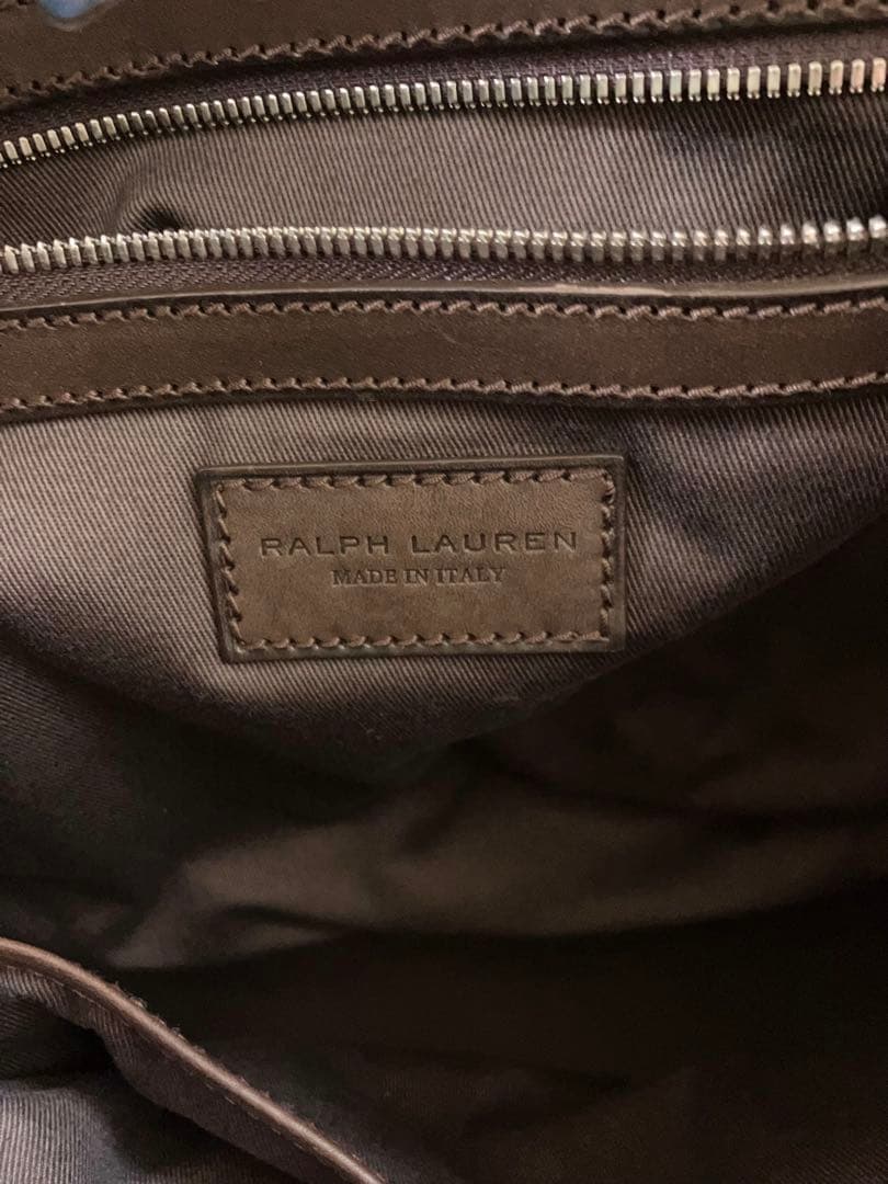 【Ralph Lauren】黒×茶 ナイロン×レザー リッキー ボストンBAG