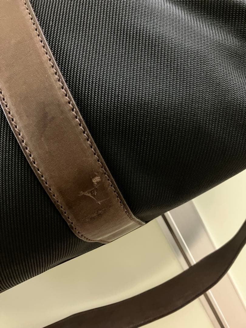 【Ralph Lauren】黒×茶 ナイロン×レザー リッキー ボストンBAG