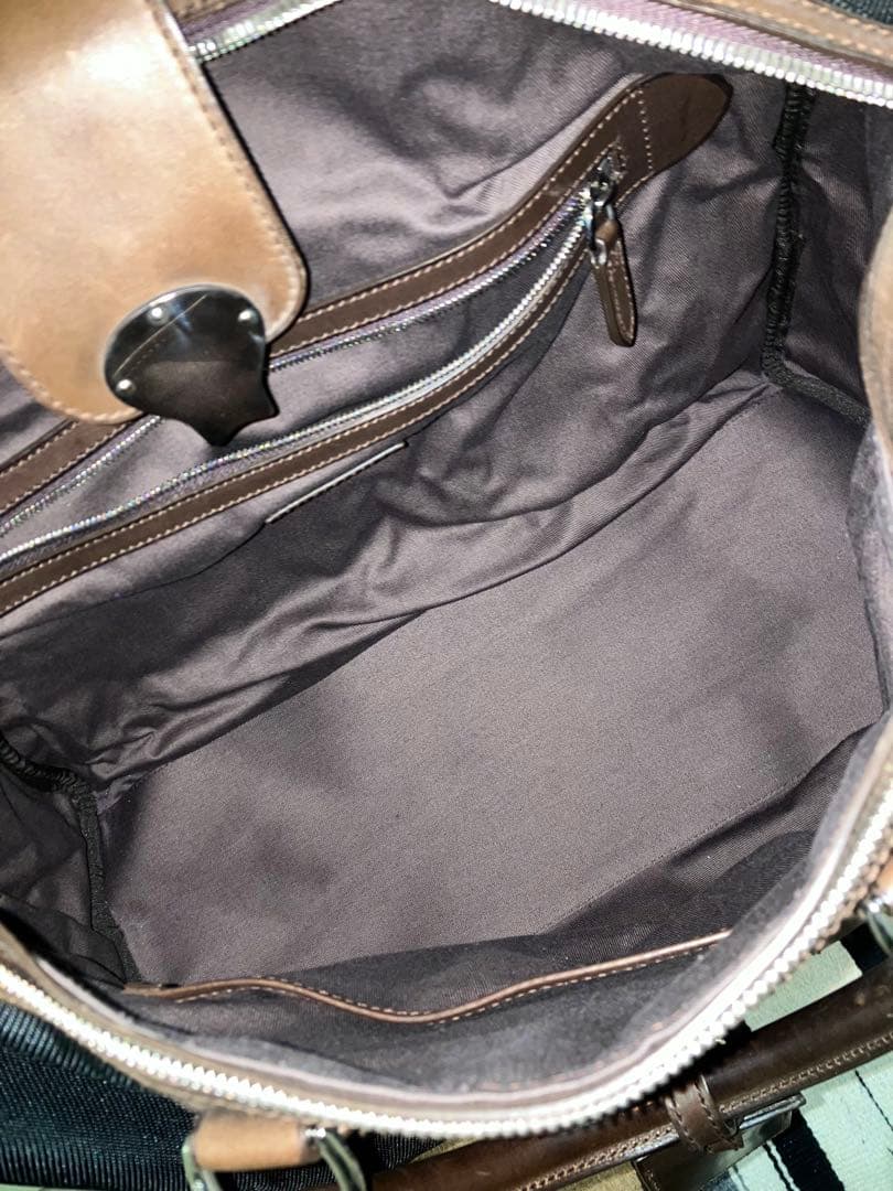 【Ralph Lauren】黒×茶 ナイロン×レザー リッキー ボストンBAG