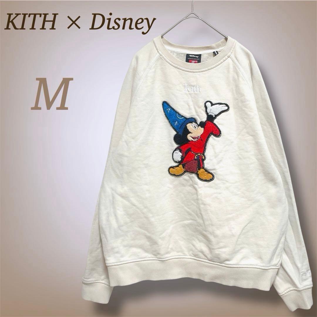 キス ディズニー コラボ ミッキーマウス 刺繍 スウェット トレーナー 古着 M