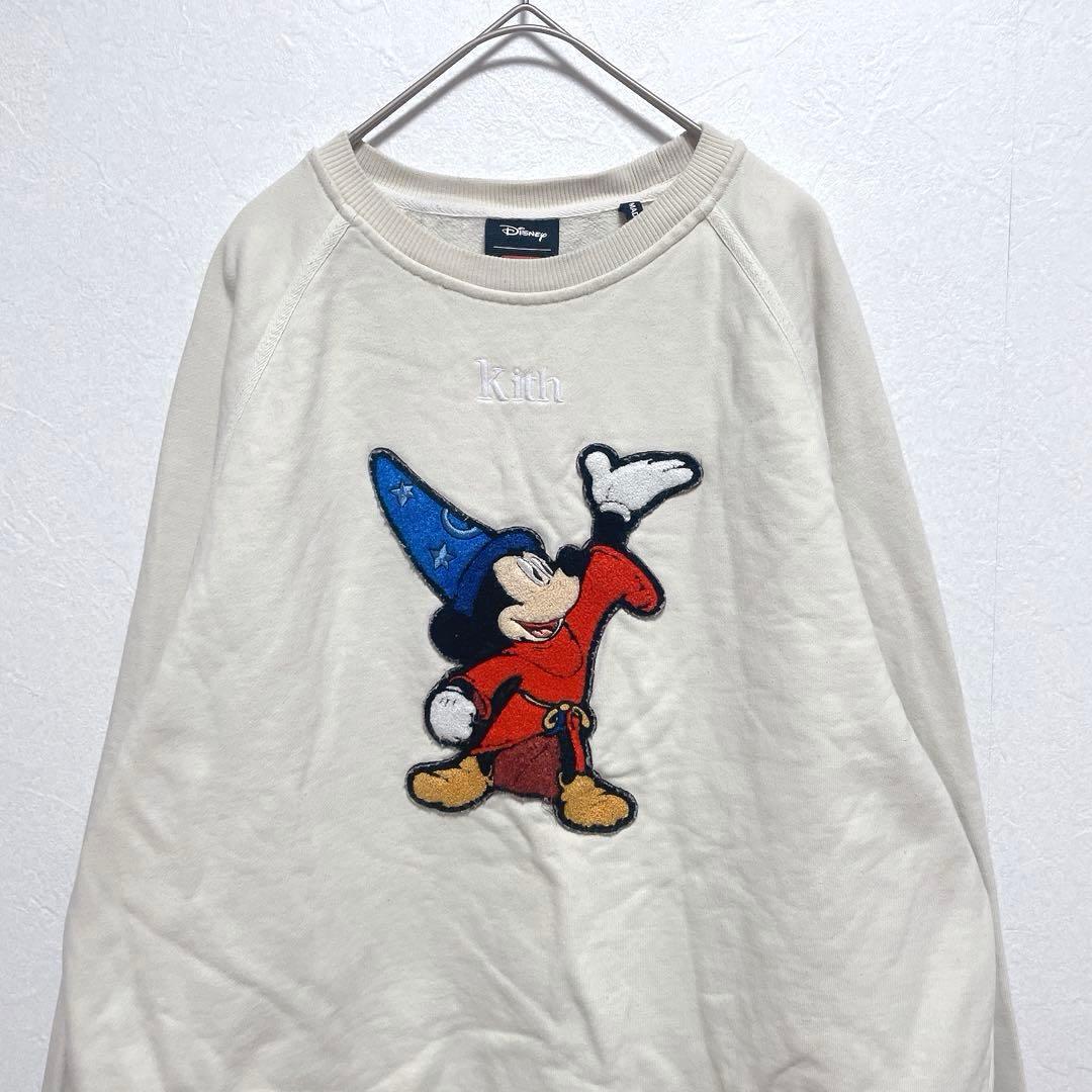キス ディズニー コラボ ミッキーマウス 刺繍 スウェット トレーナー 古着 M