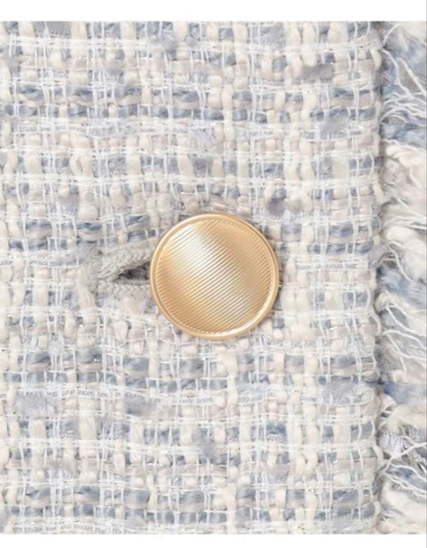 美品　anysis ノーカラーツイードジャケット グレー