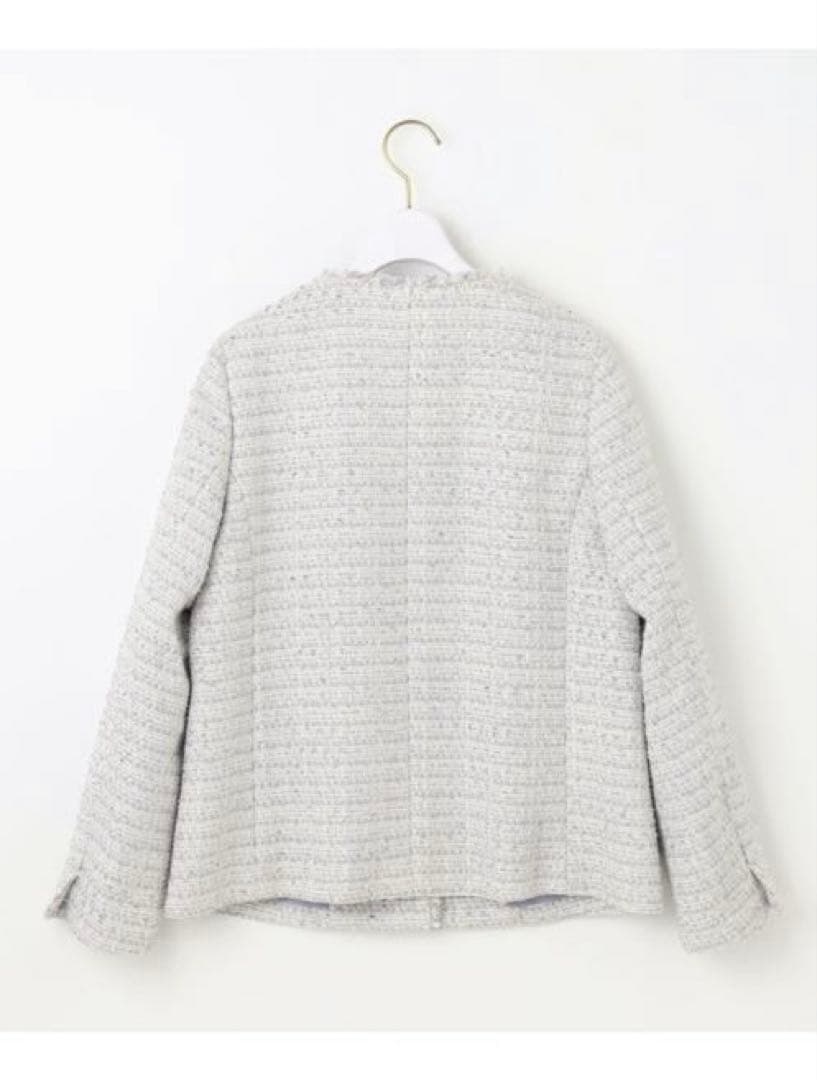 美品　anysis ノーカラーツイードジャケット グレー