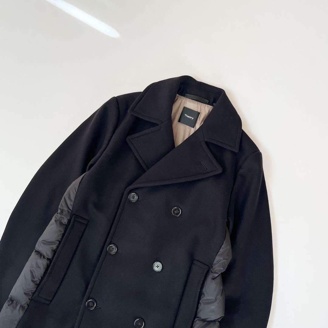 ▼セオリー ピーコート ダウン ドッキング カシミヤ メルトン ショートコート
