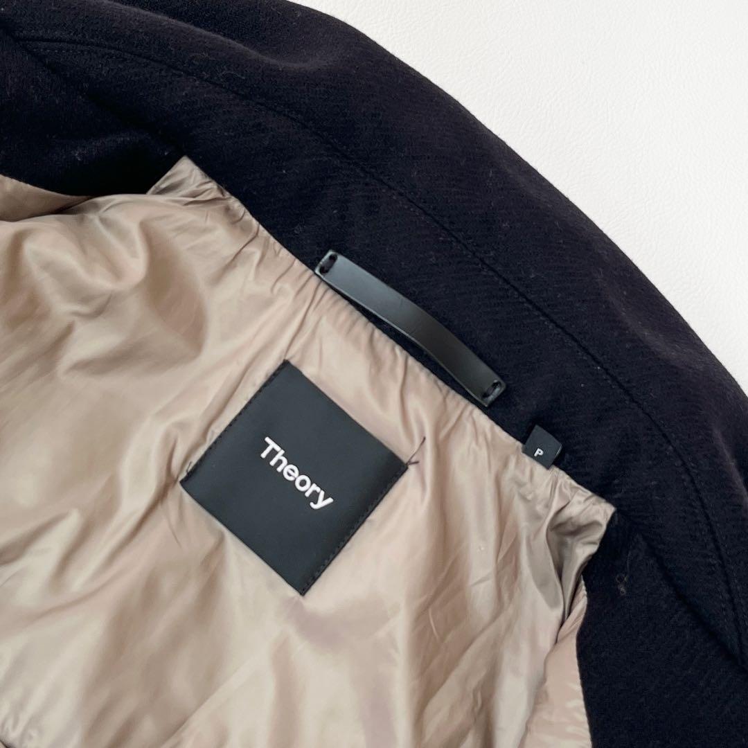 ▼セオリー ピーコート ダウン ドッキング カシミヤ メルトン ショートコート