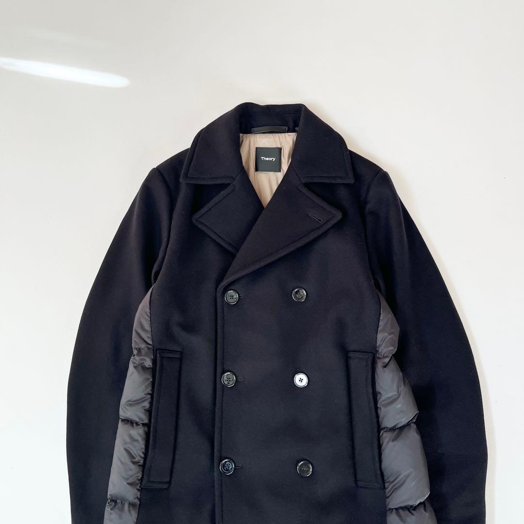 ▼セオリー ピーコート ダウン ドッキング カシミヤ メルトン ショートコート
