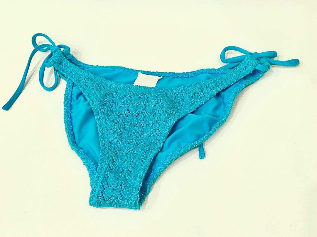 ALENCY アレンシー　ラメニットビキニ　ターコイズ