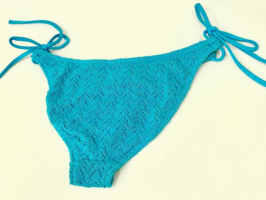 ALENCY アレンシー　ラメニットビキニ　ターコイズ