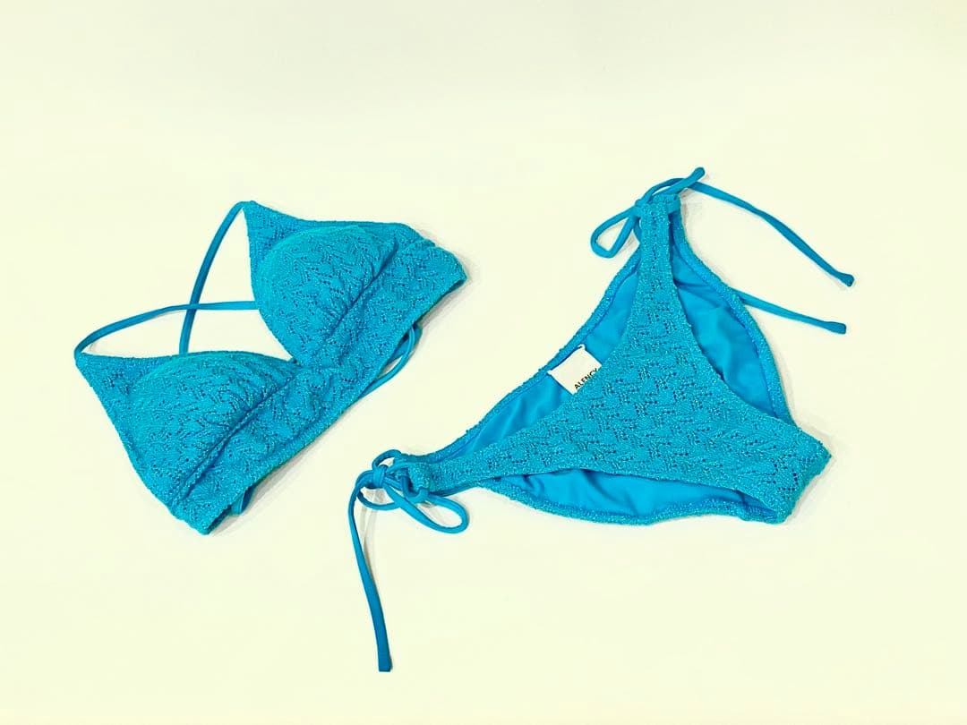 ALENCY アレンシー　ラメニットビキニ　ターコイズ