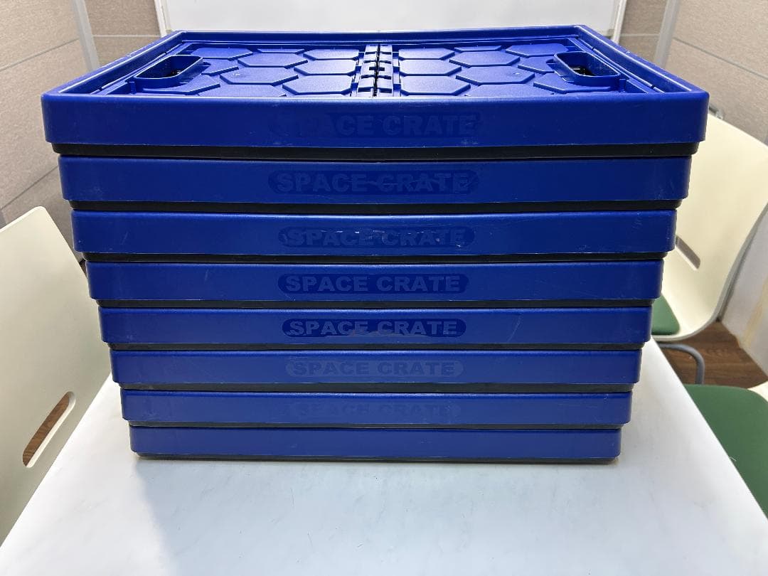 送料無料 コストコ 折りたたみコンテナ青色 46L 8個セット