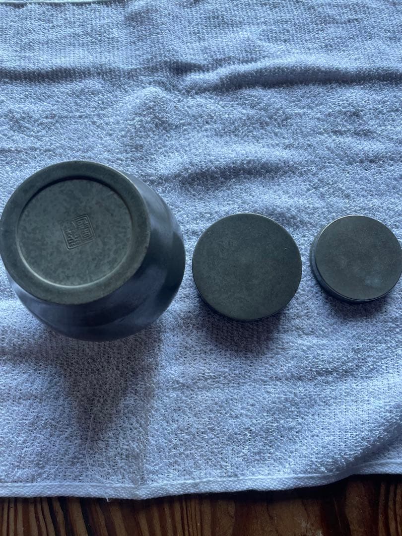 茶道道具　茶入れ　茶心壺　金属製　骨董　煎茶