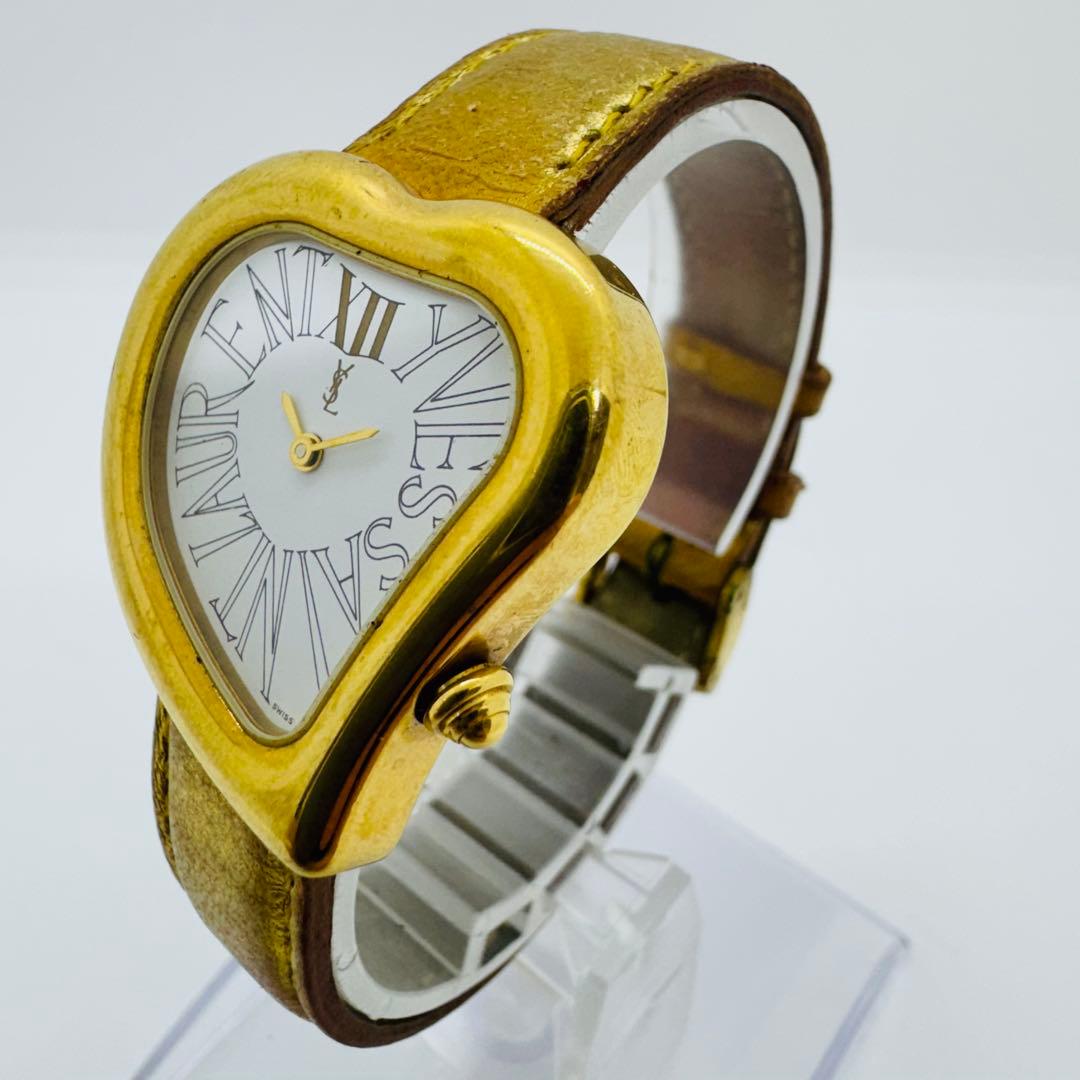 ✨YSL✨イブサンローラン✨ハート✨ゴールド✨純正ベルト✨クオーツ✨腕時計✨