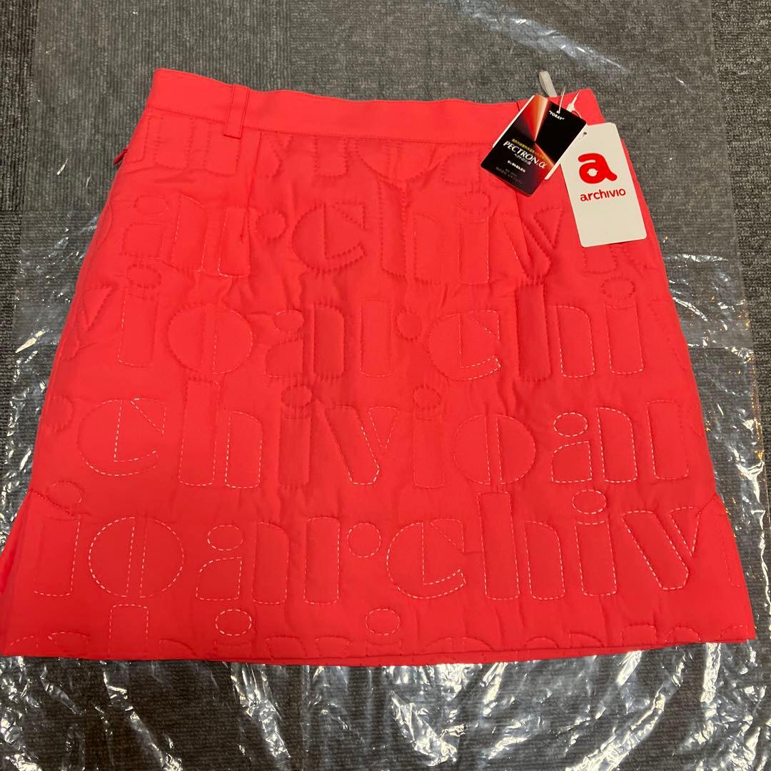 新品未使用　31900円の品　archivio ロゴ刺繍スカート コーラルピンク