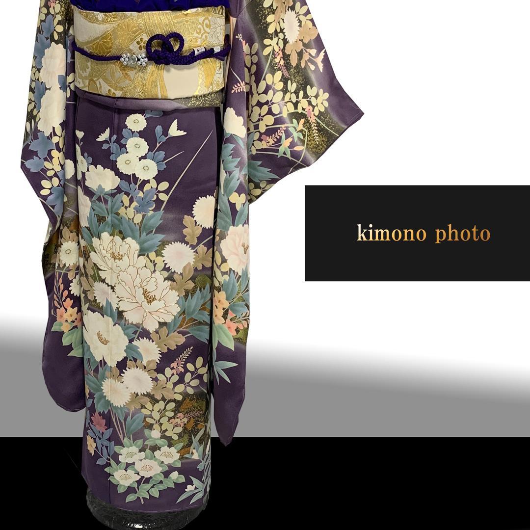 【新品、未使用】振袖7点フルセット【極上逸品】正絹【金駒刺繍友禅染】トールサイズ