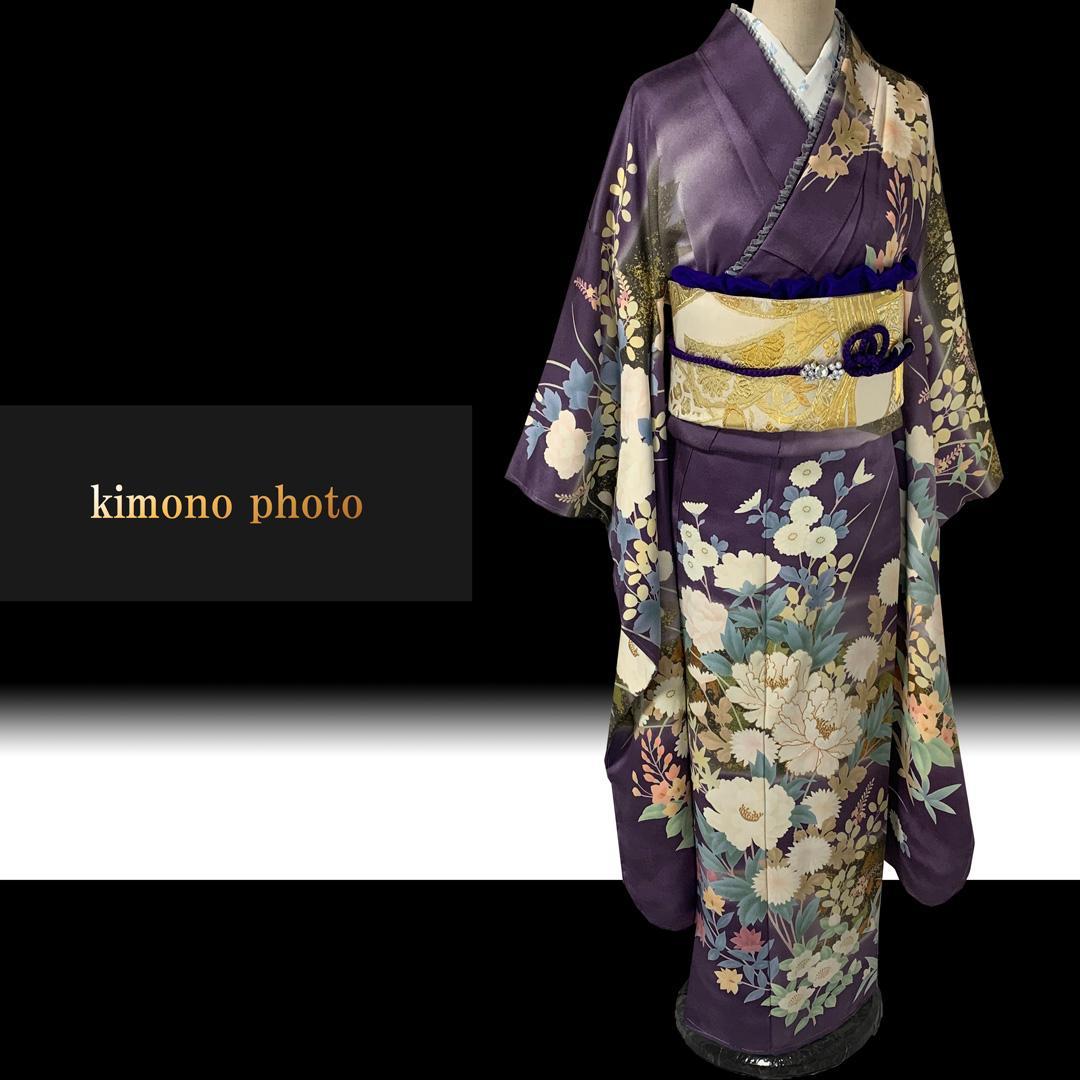 【新品、未使用】振袖7点フルセット【極上逸品】正絹【金駒刺繍友禅染】トールサイズ