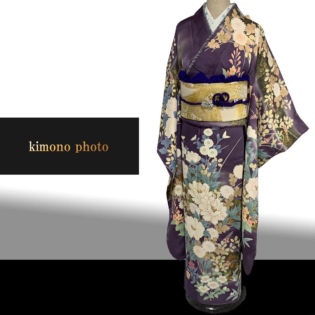 【新品、未使用】振袖7点フルセット【極上逸品】正絹【金駒刺繍友禅染】トールサイズ