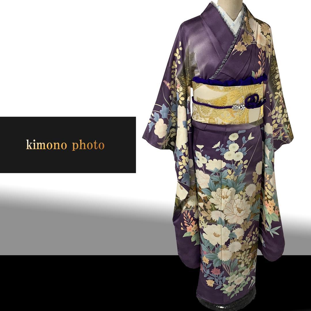 【新品、未使用】振袖7点フルセット【極上逸品】正絹【金駒刺繍友禅染】トールサイズ