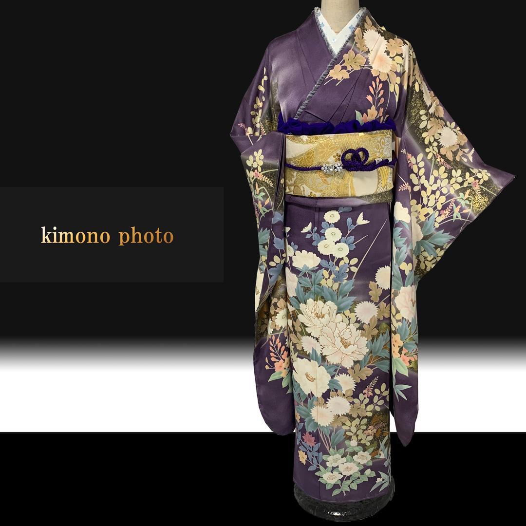 【新品、未使用】振袖7点フルセット【極上逸品】正絹【金駒刺繍友禅染】トールサイズ