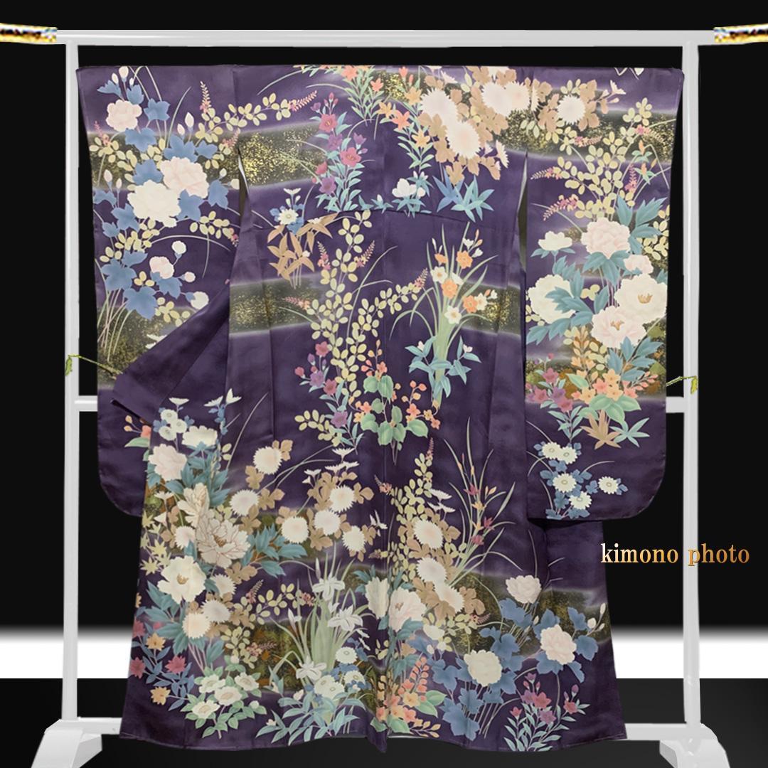 【新品、未使用】振袖7点フルセット【極上逸品】正絹【金駒刺繍友禅染】トールサイズ