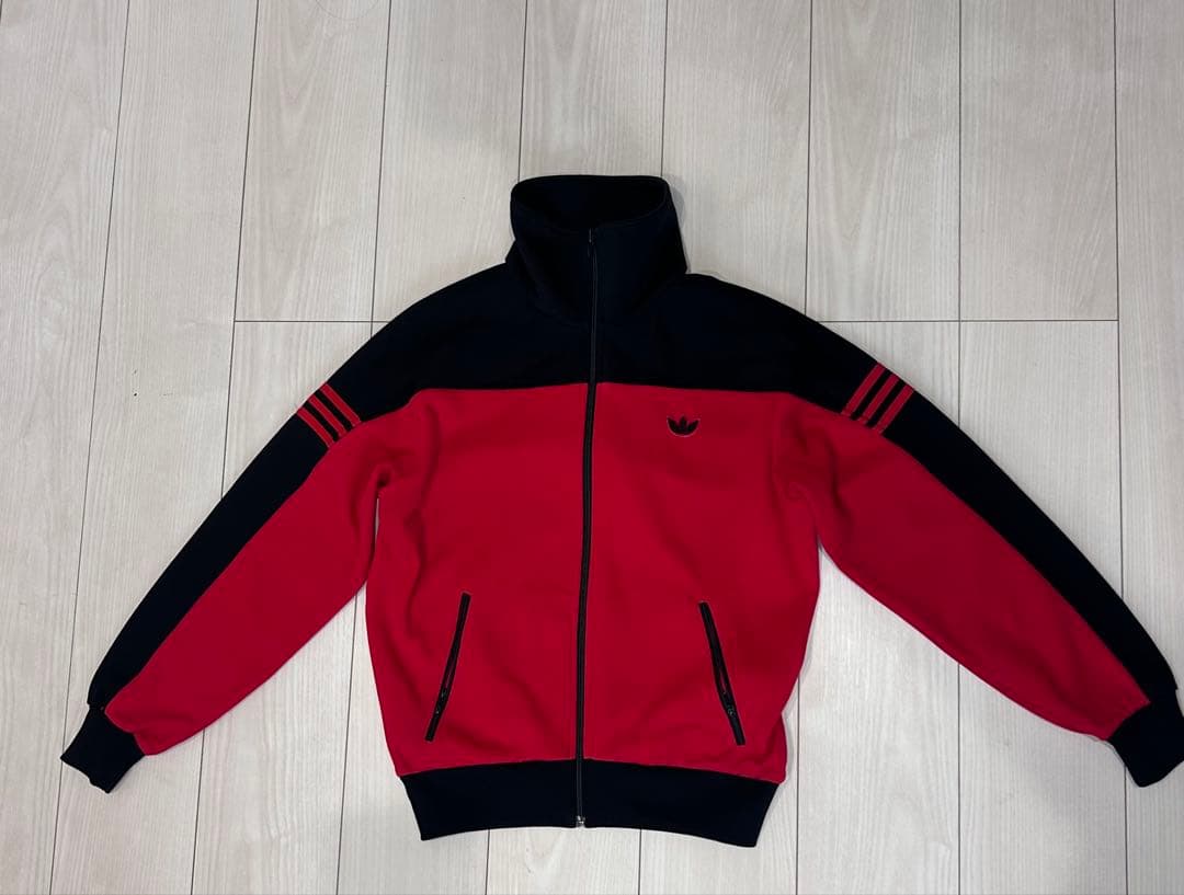 【希少】70s，80s adidas トレーナー レッド ブラック サイズ2