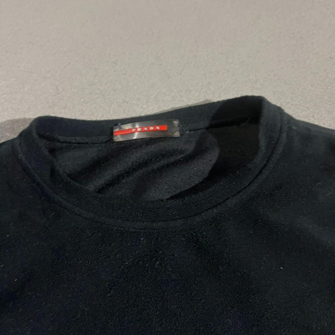 トップス PRADA SPORT fleece long shirt black
