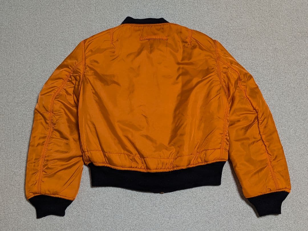 90s アルファMA-1 フライトジャケット黒 短丈 米軍 アメリカ製 米国古着