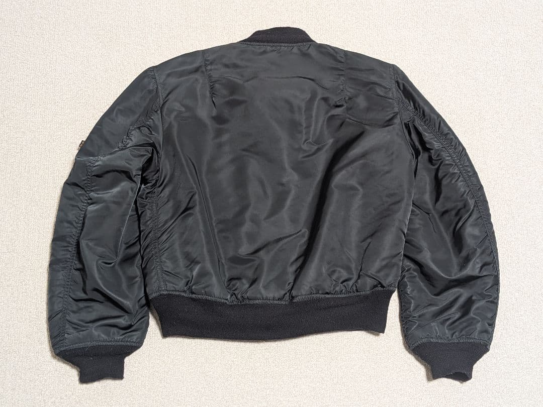 90s アルファMA-1 フライトジャケット黒 短丈 米軍 アメリカ製 米国古着