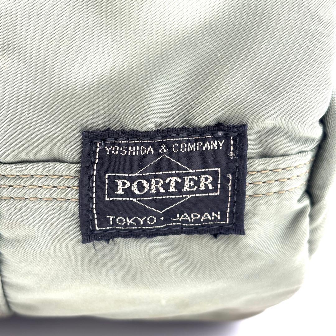 極美品 ポーター タンカー ミニボストン ダッフルバッグ ロゴ セージグリーン