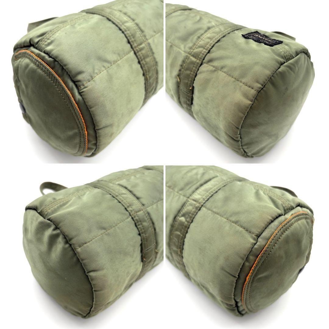 極美品 ポーター タンカー ミニボストン ダッフルバッグ ロゴ セージグリーン