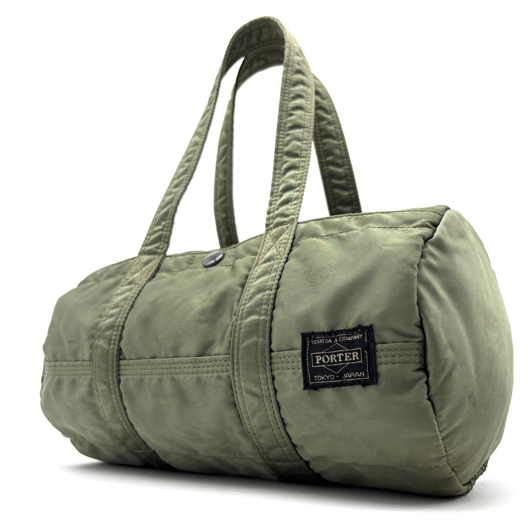 極美品 ポーター タンカー ミニボストン ダッフルバッグ ロゴ セージグリーン