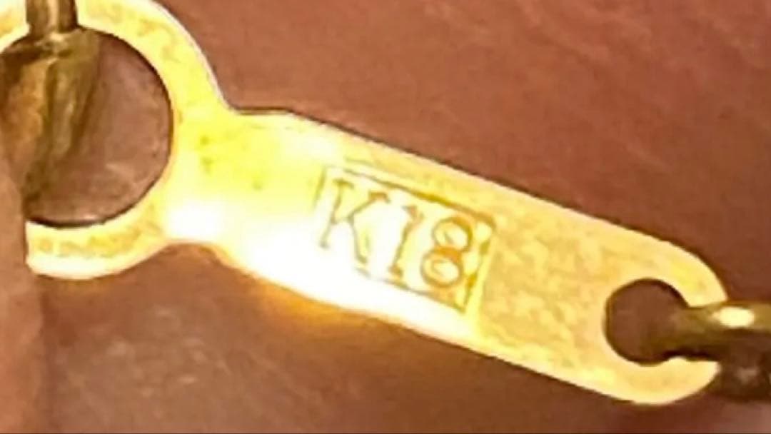 K18 ネックレス ゴールド 刻印あり リボンモチーフ